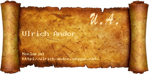 Ulrich Andor névjegykártya