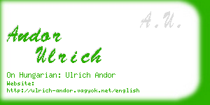 andor ulrich business card